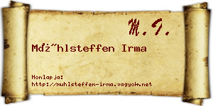 Mühlsteffen Irma névjegykártya