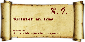 Mühlsteffen Irma névjegykártya