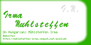 irma muhlsteffen business card