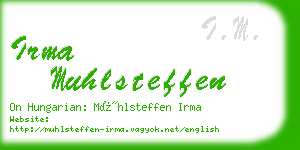 irma muhlsteffen business card